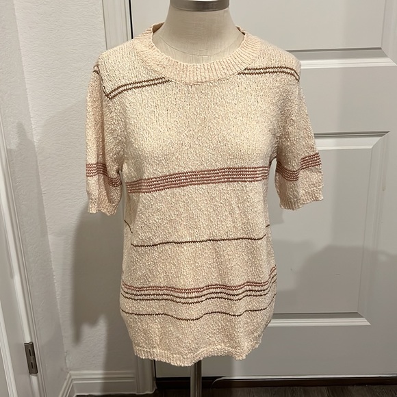 ☀NWOT Bohme sweater short sleeve Size M - Picture 2 of 6